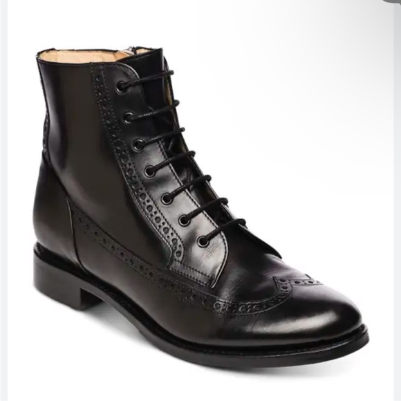 The Office Of Angela Scott Shoes - The Office of Angela Scott handmade Black Leather lace-up Ankle Boots EU41 US11